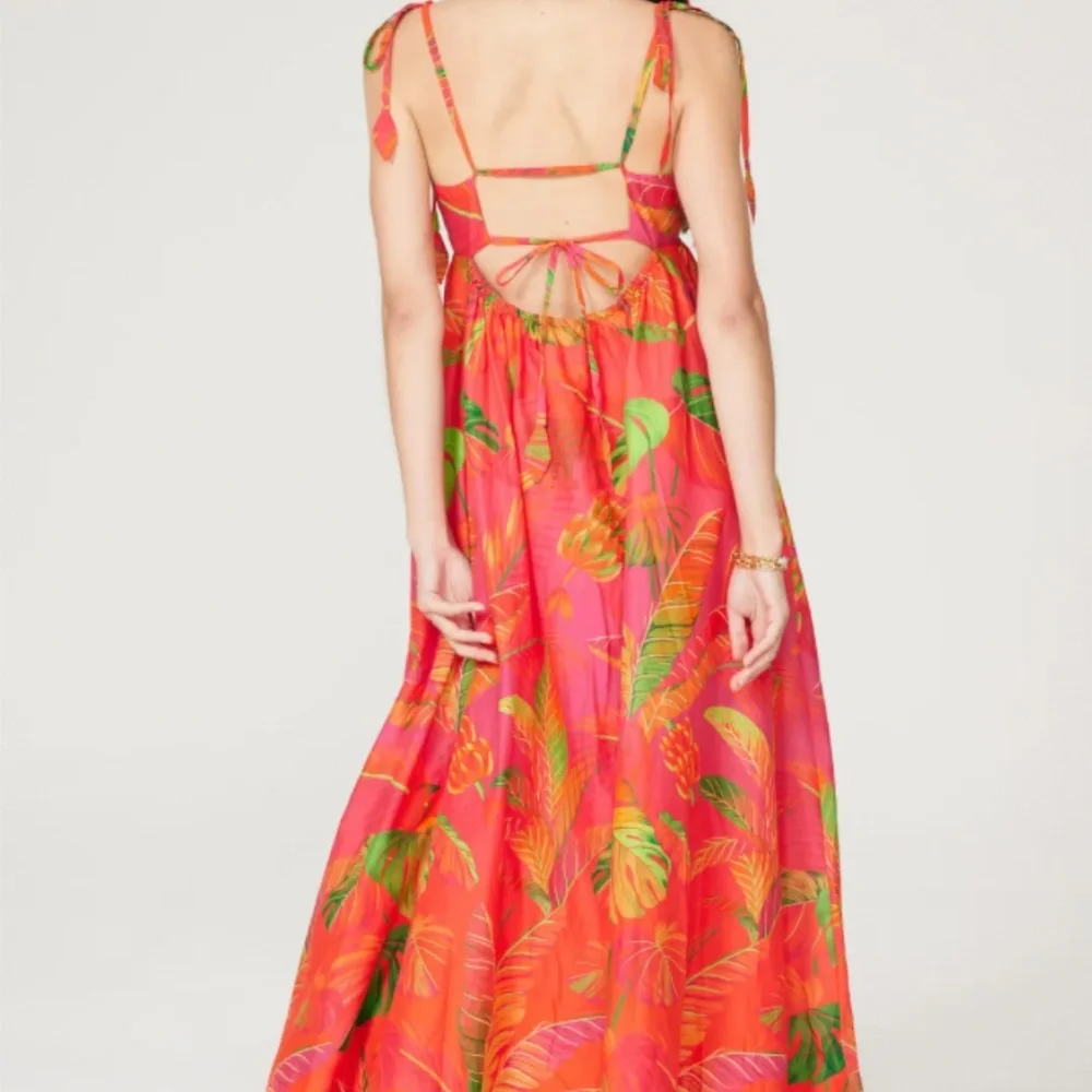 Farm Rio Orange Ombre Forest Maxi Dress - Picture 3 of 7